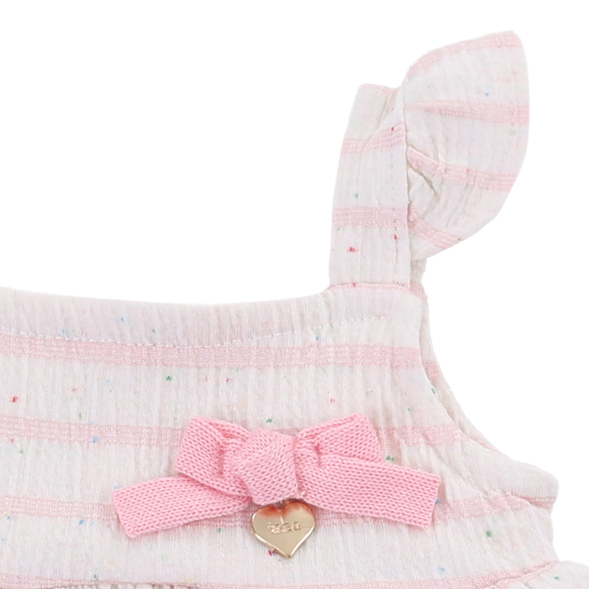 Vestido Bebê Iaze Banho de Sol Listrado com Detalhe de Laço Vestido Bebê Iaze Banho de Sol Listrado com Detalhe de Laço