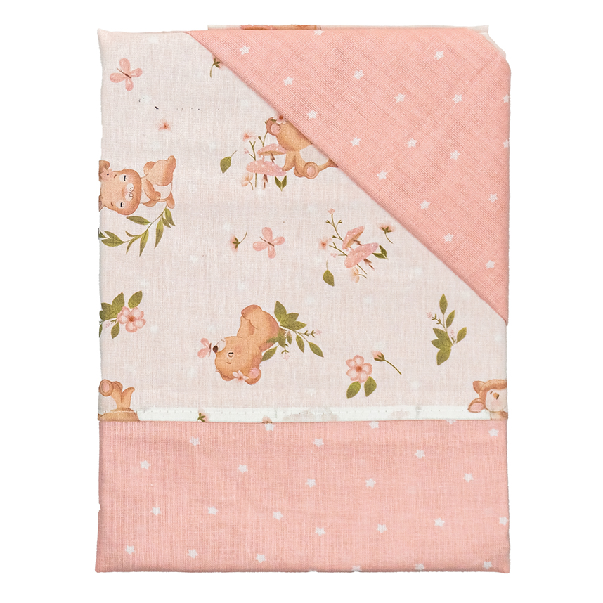 Jogo De Lençol Bublim Sonhos De Berço Estampa Ursa 3 Peças