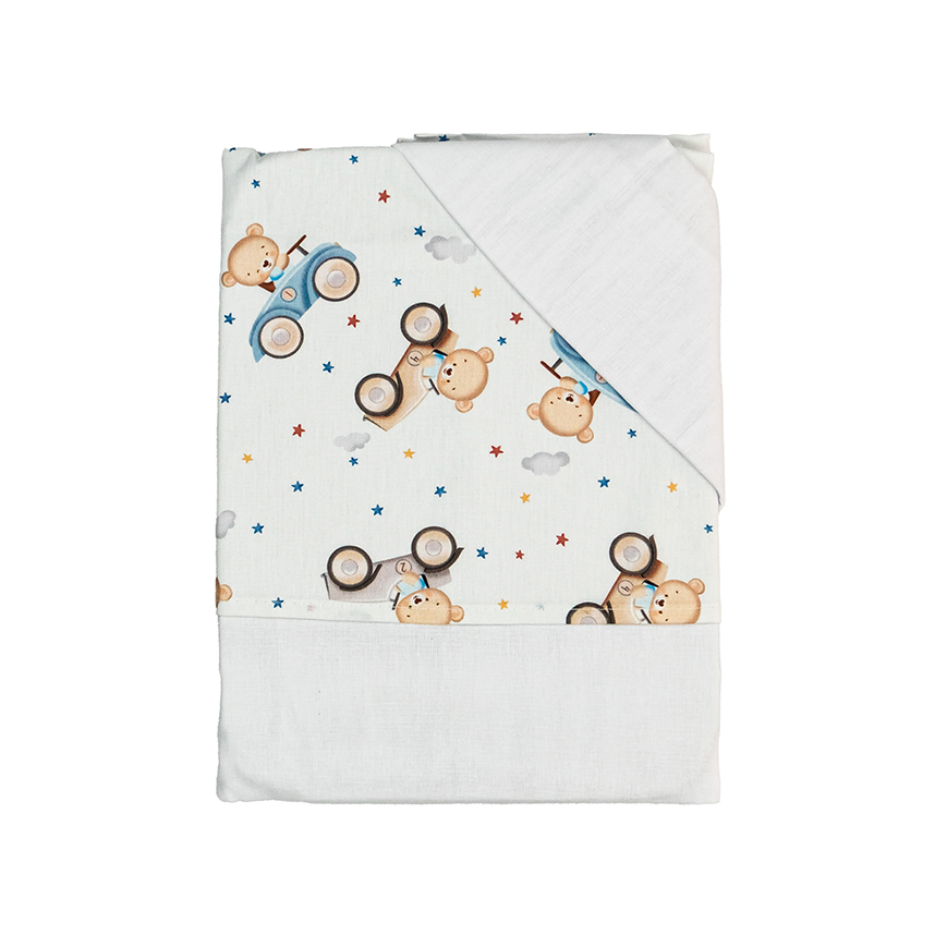 Jogo De Lençol Bublim Sonhos De Berço Estampa Urso 3 Peças