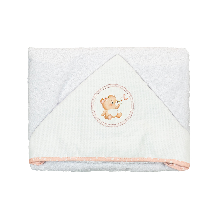 Toalha Bublim Sonhos Com Capuz Bordado E Forro Fralda Ursa