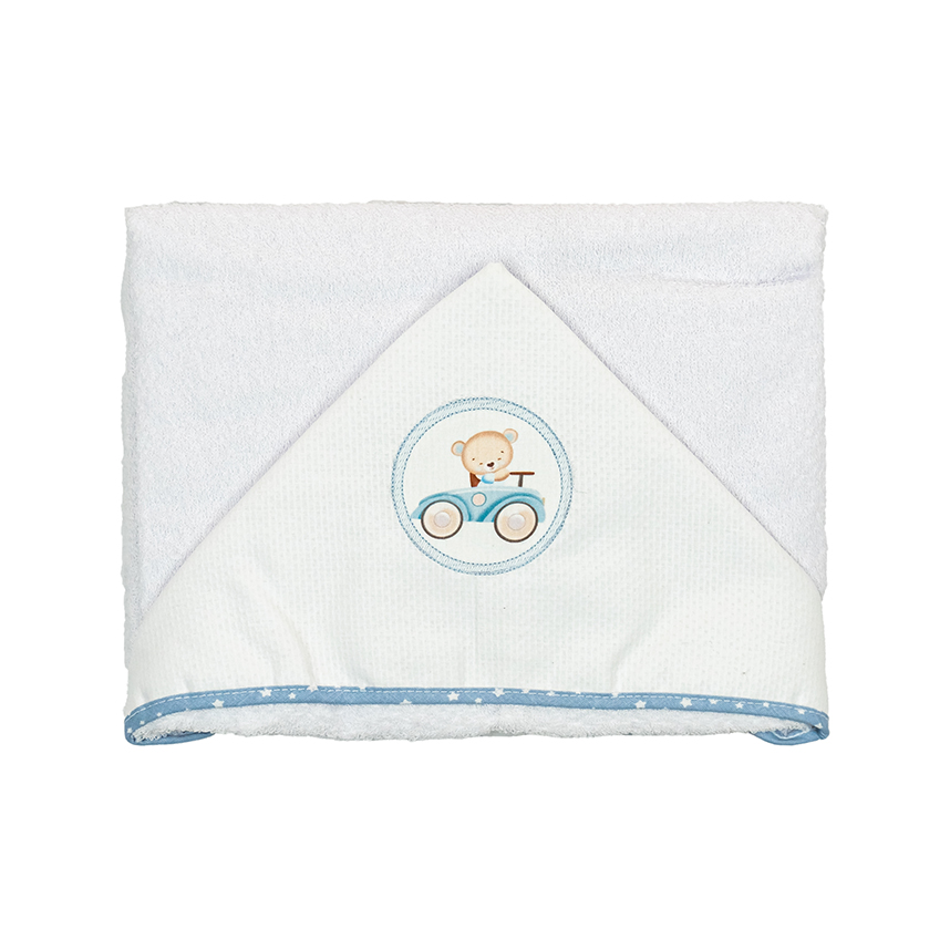 Toalha Bublim Sonhos Com Capuz Bordado E Forro Fralda Urso