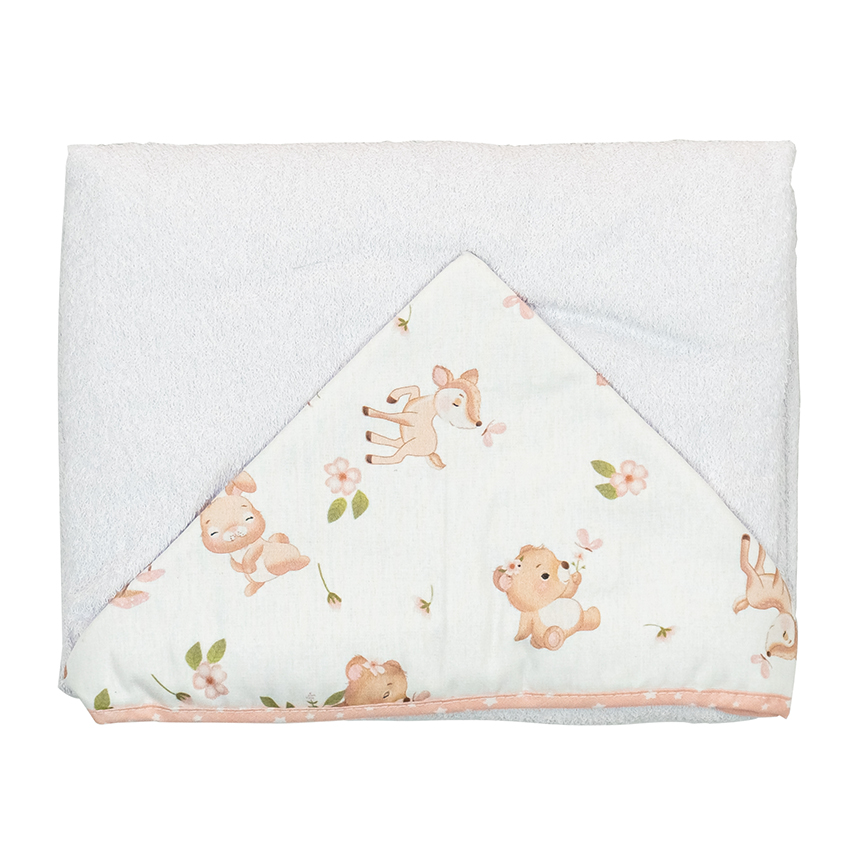 Toalha Bublim Sonhos Com Capuz Estampado E Forro Fralda Ursa