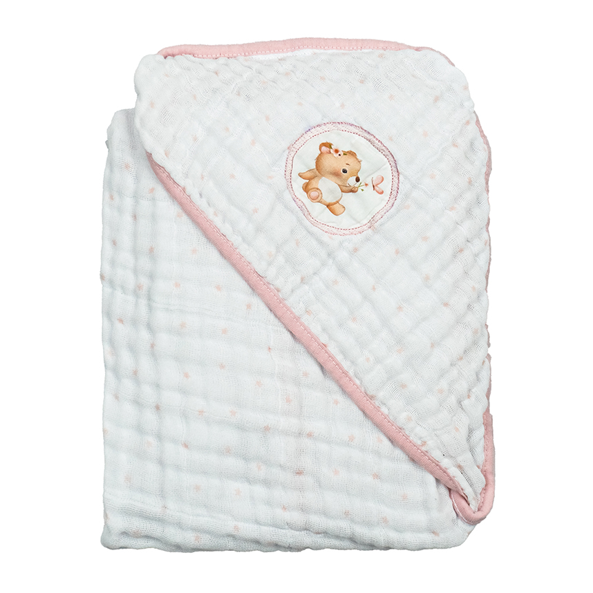 Toalha Soft Bublim Sonhos com Capuz Bordado Ursa Jardim