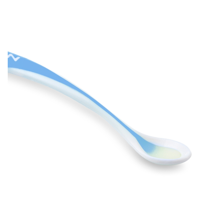 Kit Colher Bebê Nuby Termossensível Azul 2 Peças