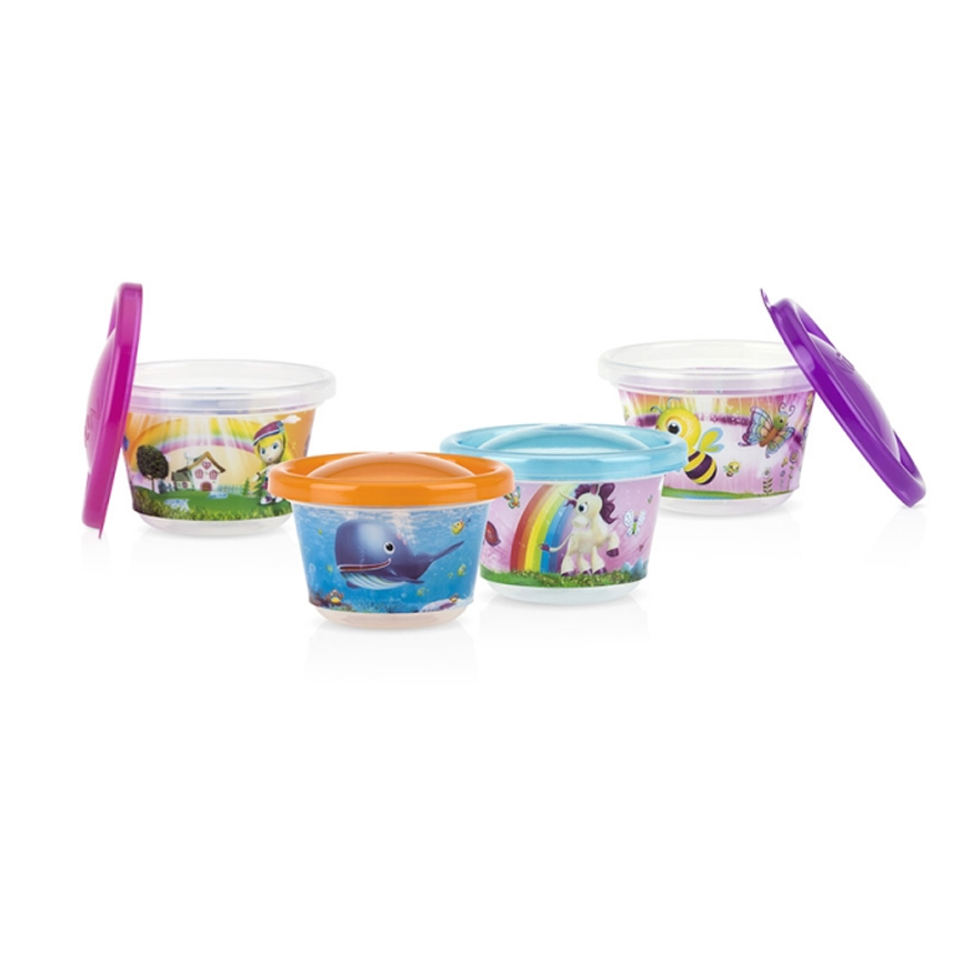 Kit 04 Potes Nuby Decorados 120 ml Kit 04 Potes Nuby Decorados 120 ml