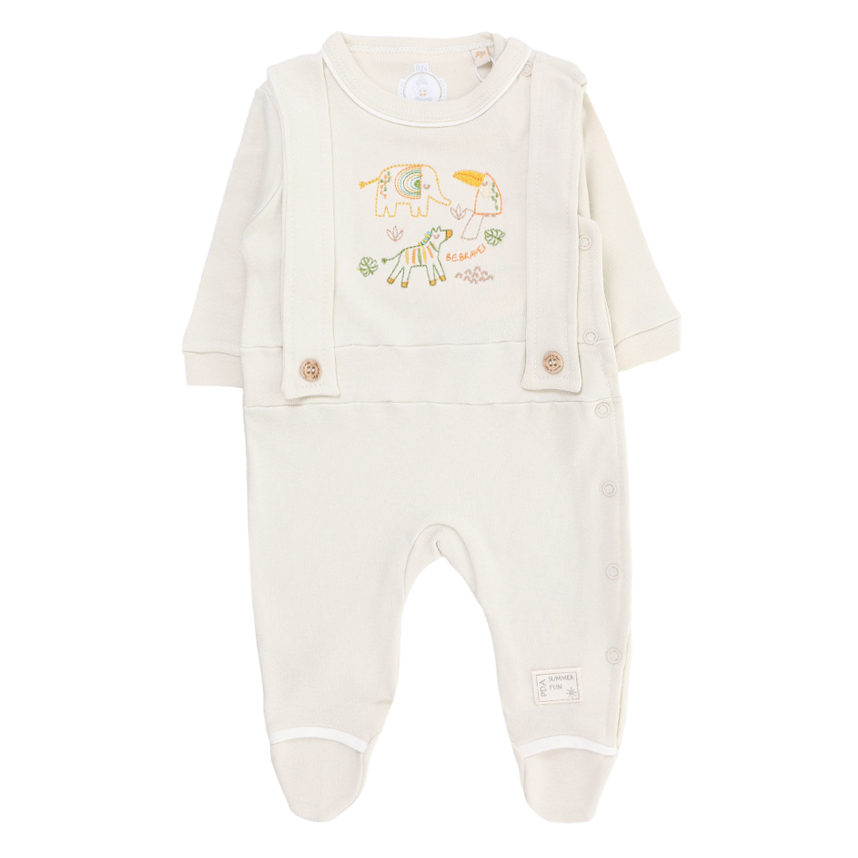 Macacão Bebê Presente De Anjo Suedine Bordado Safari