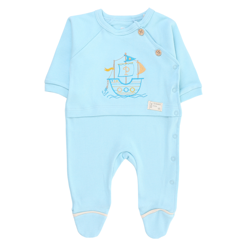 Macacão Bebê Presente De Anjo Suedine Bordado Barco