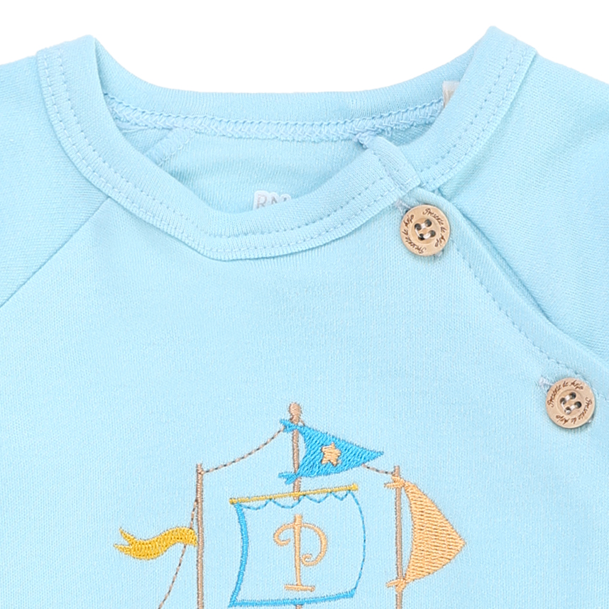 Macacão Bebê Presente De Anjo Suedine Bordado Barco