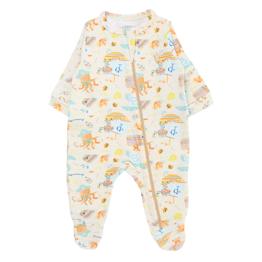 Macacão Bebê Presente De Anjo Com Zíper Estampa Safari