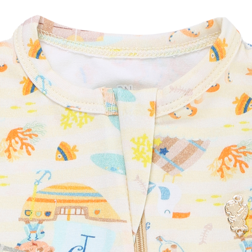 Macacão Bebê Presente De Anjo Com Zíper Estampa Safari