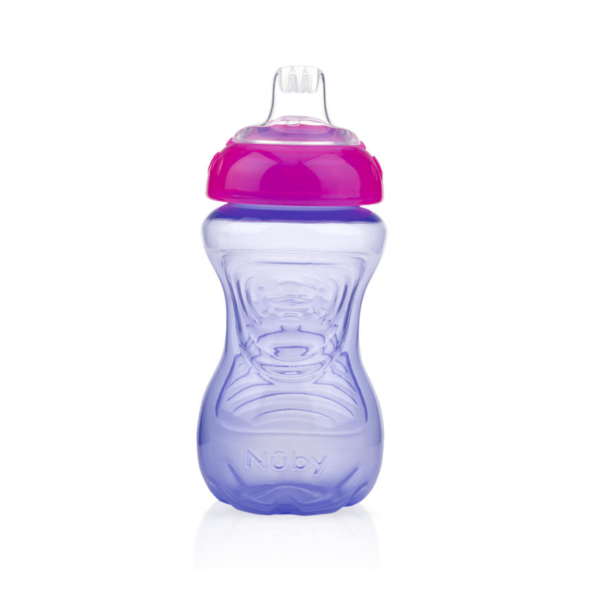 Copo Infantil Nuby Com Bico De Silicone Lilás 300 ml