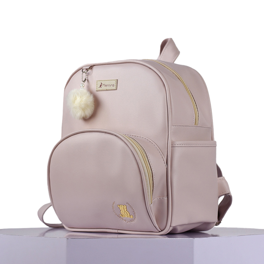 Mochila Mappyng Detalhe Bordado Urso E Pompom