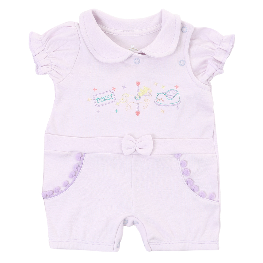 Macacão Curto Presente De Anjo Suedine Bordado Circo