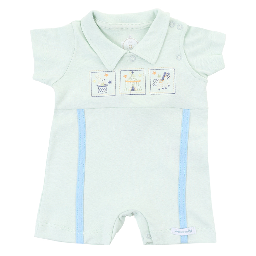 Macacão Curto Presente De Anjo Suedine Bordado Circo Macacão Curto Presente De Anjo Suedine Bordado Circo