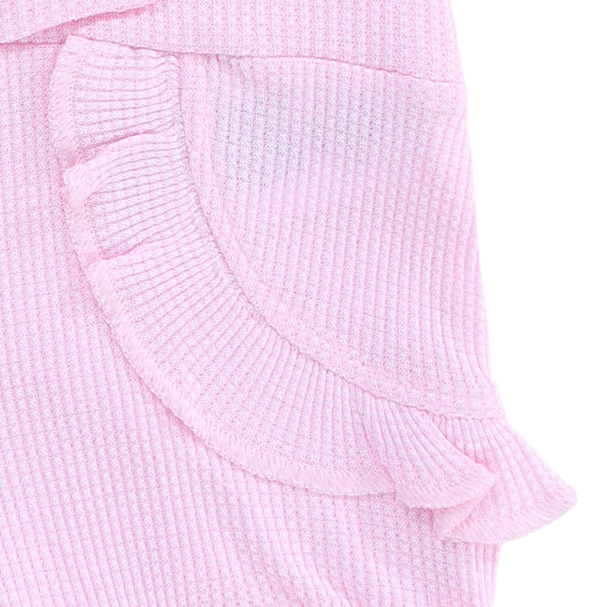 Macacão Curto Presente de Anjo Estampado Com Babados