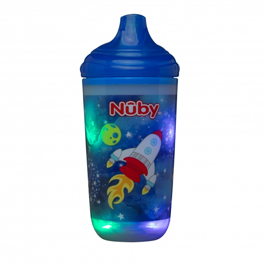 Copo Infantil Nuby Pisca-Pisca com Bico Rígido Azul  240 ml