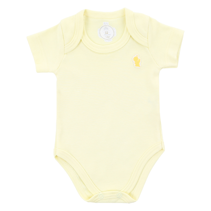 Body Bebê Presente De Anjo Estampado Cítrico 3 Peças