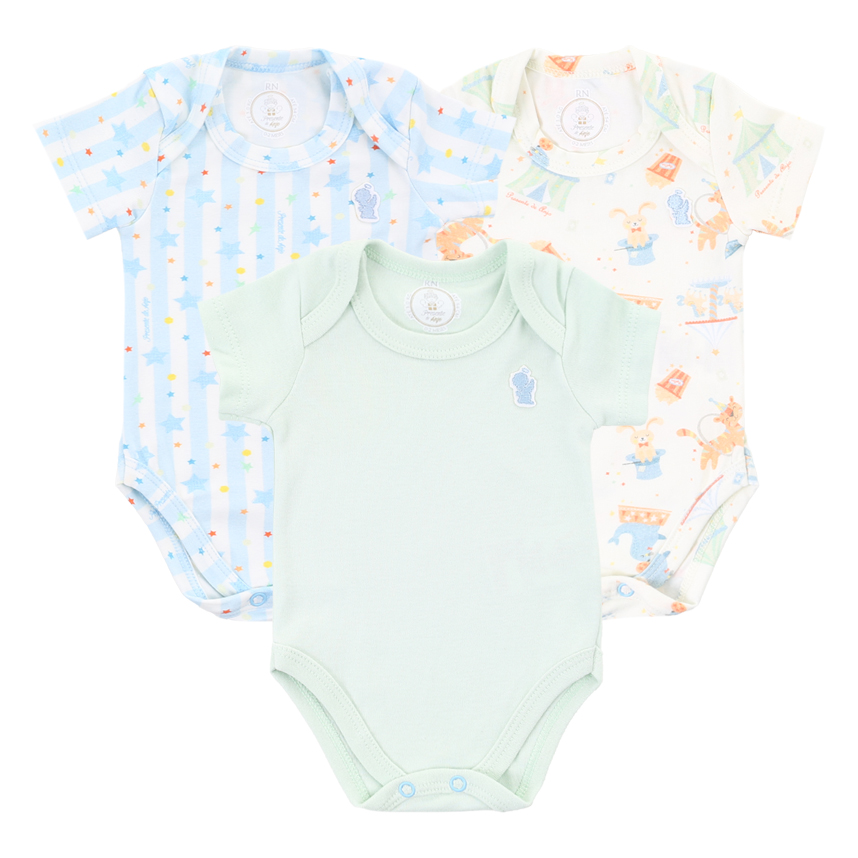 Body Bebê Presente De Anjo Estampa Circo 3 Peças