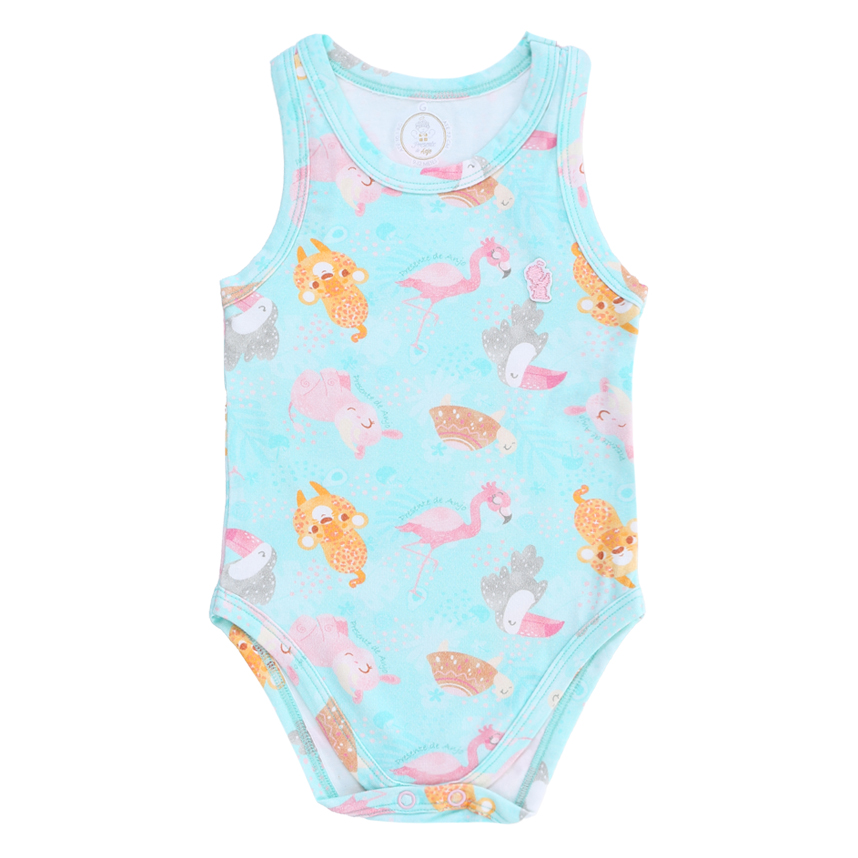 Body Regata Presente De Anjo Estampa Tropical 3 Peças