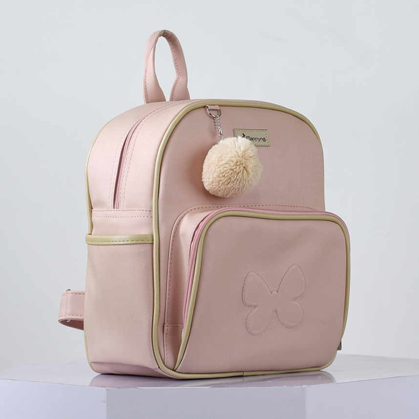 Mochila Mappyng Com Bordado Borboleta E Pompom
