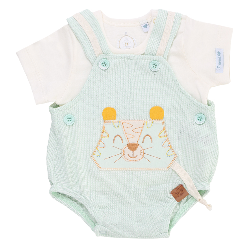 Banho De Sol Presente De Anjo Bordado Tigre 2 Peças