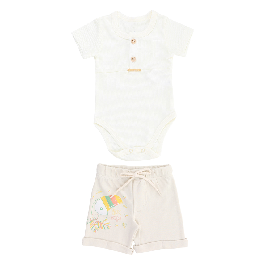 Conjunto Presente De Anjo Body E Bermuda Estampa Tucano Conjunto Presente De Anjo Body E Bermuda Estampa Tucano