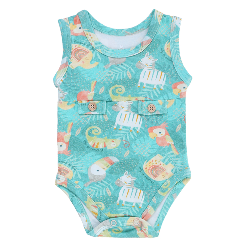 Conjunto Presente De Anjo Body E Bermuda Estampa Safari