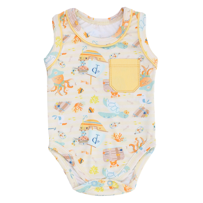 Conjunto Presente De Anjo Body E Bermuda Estampa Mares