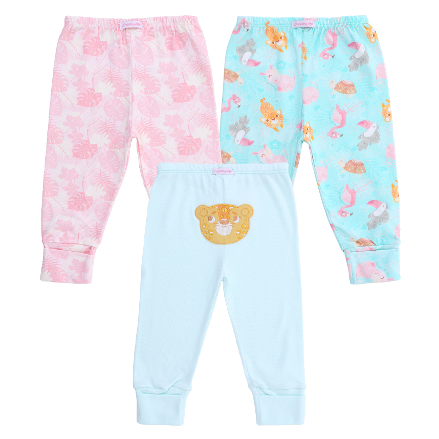 Kit Mijão Cotton Presente De Anjo Estampa Tropical 3 Peças