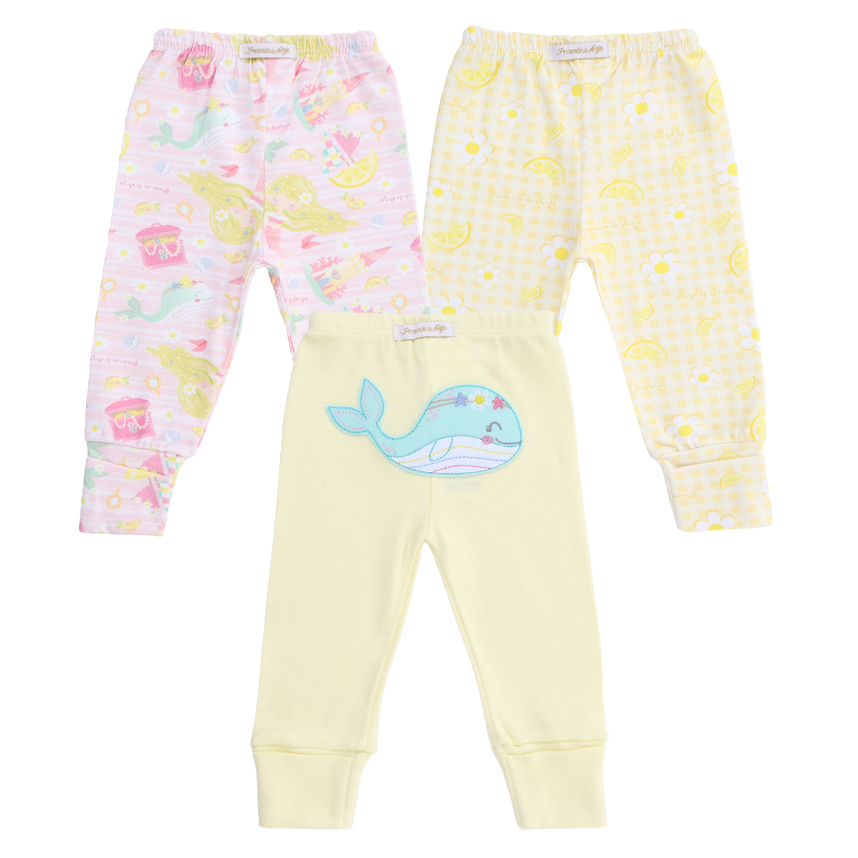 Kit Mijão Cotton Presente De Anjo Estampa Cítrica 3 Peças