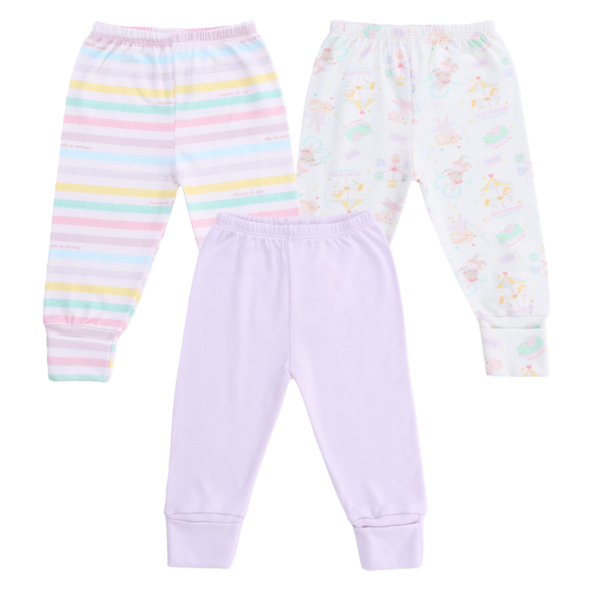 Kit Mijão Cotton Presente De Anjo Estampa Circo 3 Peças Kit Mijão Cotton Presente De Anjo Estampa Circo 3 Peças