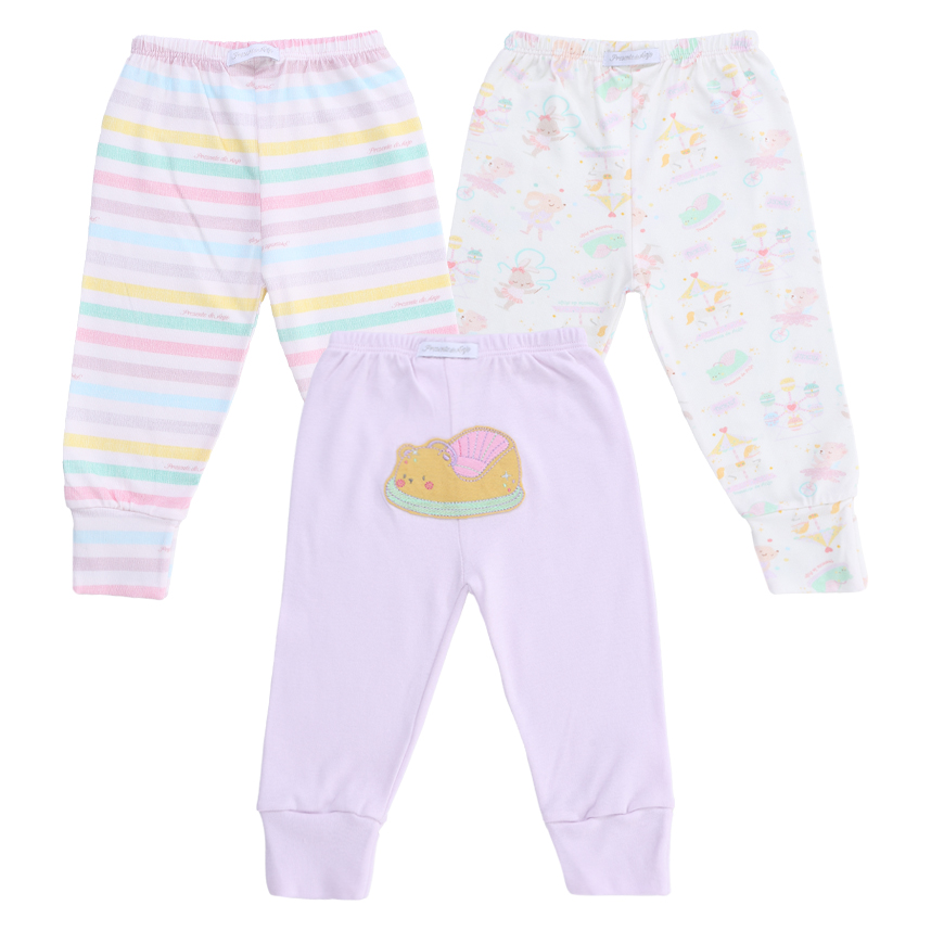 Kit Mijão Cotton Presente De Anjo Estampa Circo 3 Peças Kit Mijão Cotton Presente De Anjo Estampa Circo 3 Peças