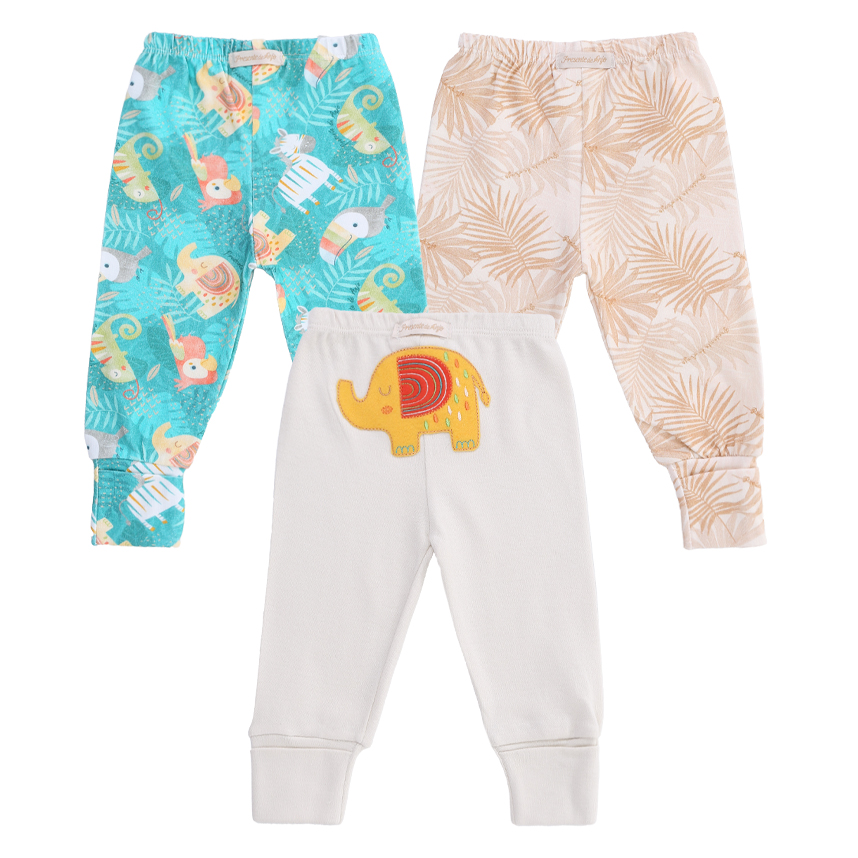 Kit Mijão Cotton Presente De Anjo Estampa Elefante 3 Peças Kit Mijão Cotton Presente De Anjo Estampa Elefante 3 Peças