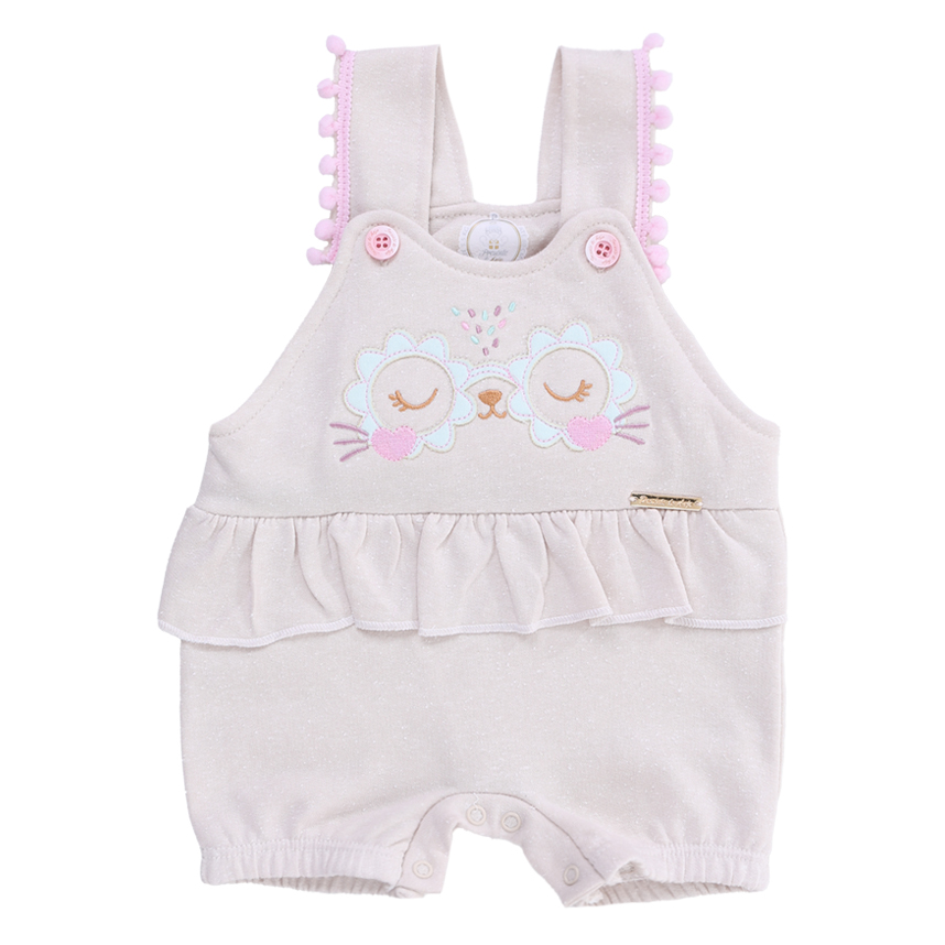 Macacão Curto Com Blusa Presente De Anjo Bordado Coelha