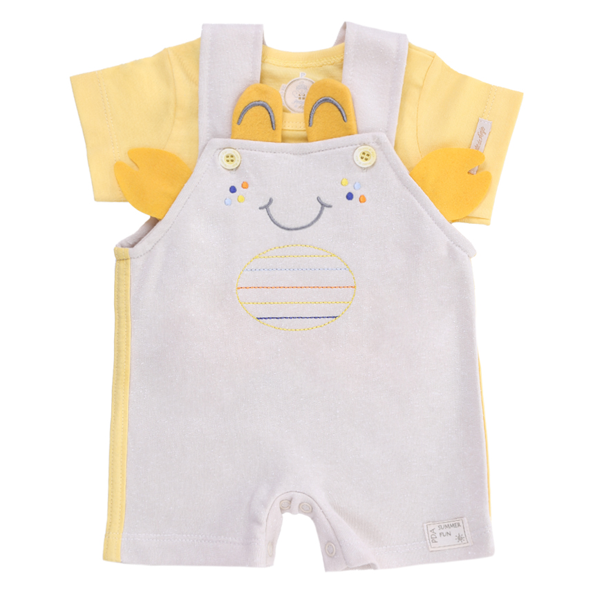 Macacão Curto Com Blusa Presente De Anjo Bordado Caranguejo