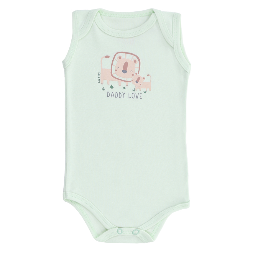 Kit Body Regata Kiko Baby Suedine Estampa Leão 3 Peças Kit Body Regata Kiko Baby Suedine Estampa Leão 3 Peças