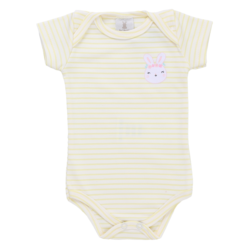 Kit Body Kiko Baby Manga Curta Coelho Unicórnio 3 Peças