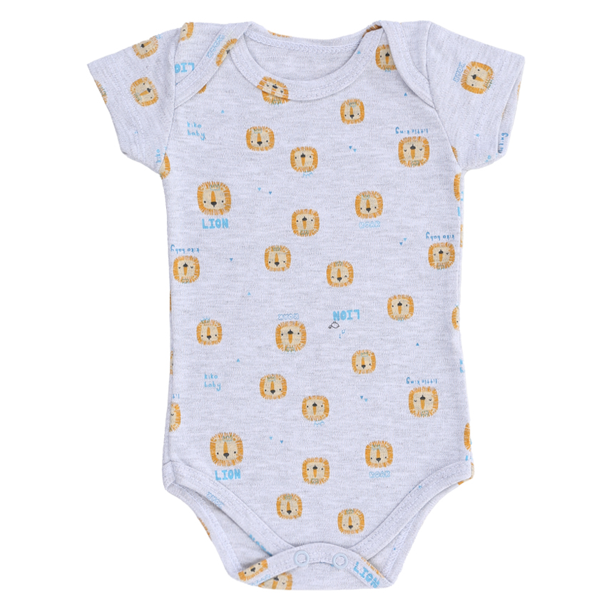 Kit Body Kiko Baby Manga Curta Estampa Leão 3 Peças Kit Body Kiko Baby Manga Curta Estampa Leão 3 Peças