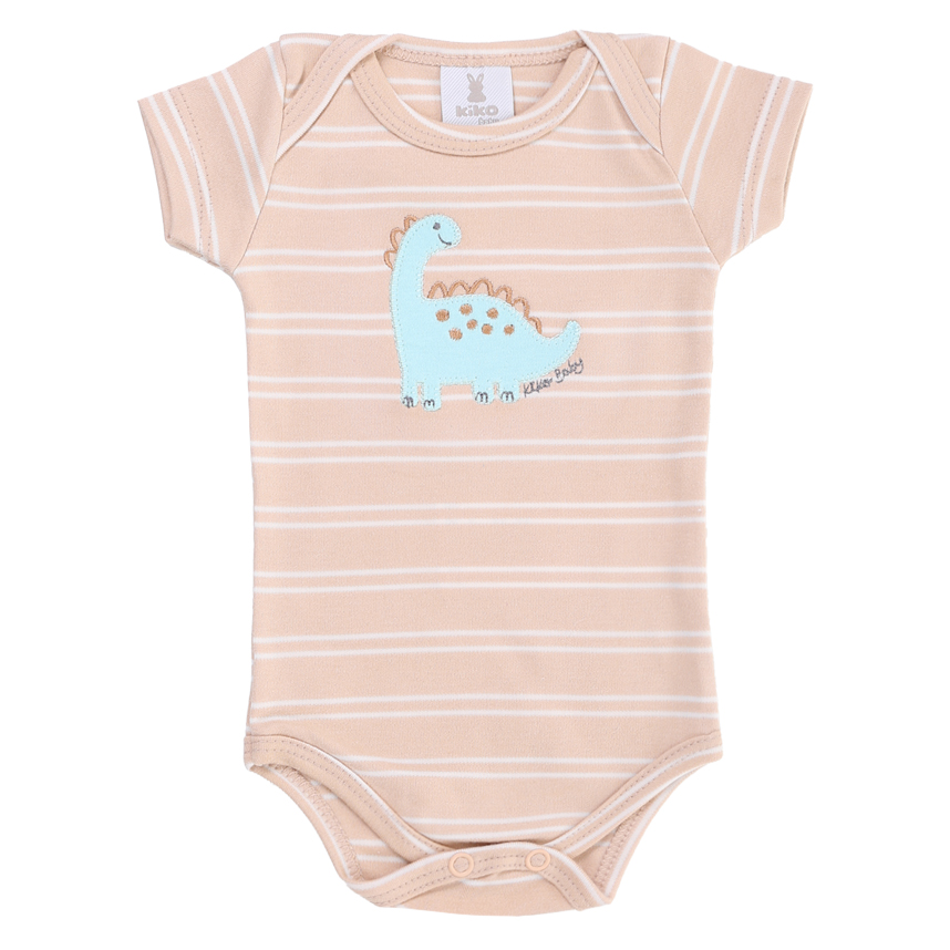 Body Kiko Baby Manga Curta Estampa Dinossauro 3 Peças Body Kiko Baby Manga Curta Estampa Dinossauro 3 Peças