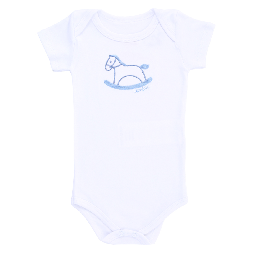 Body Kiko Baby Manga Curta Estampa Coelho 3 Peças Body Kiko Baby Manga Curta Estampa Coelho 3 Peças