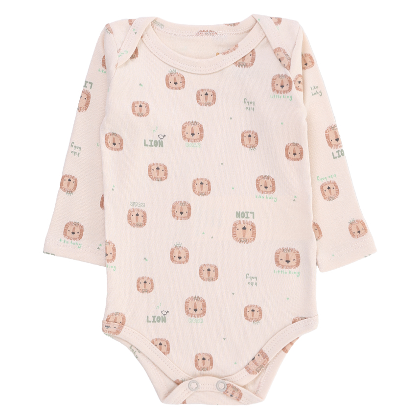 Kit Body Kiko Baby Manga Longa Estampa Leão 3 Peças Kit Body Kiko Baby Manga Longa Estampa Leão 3 Peças