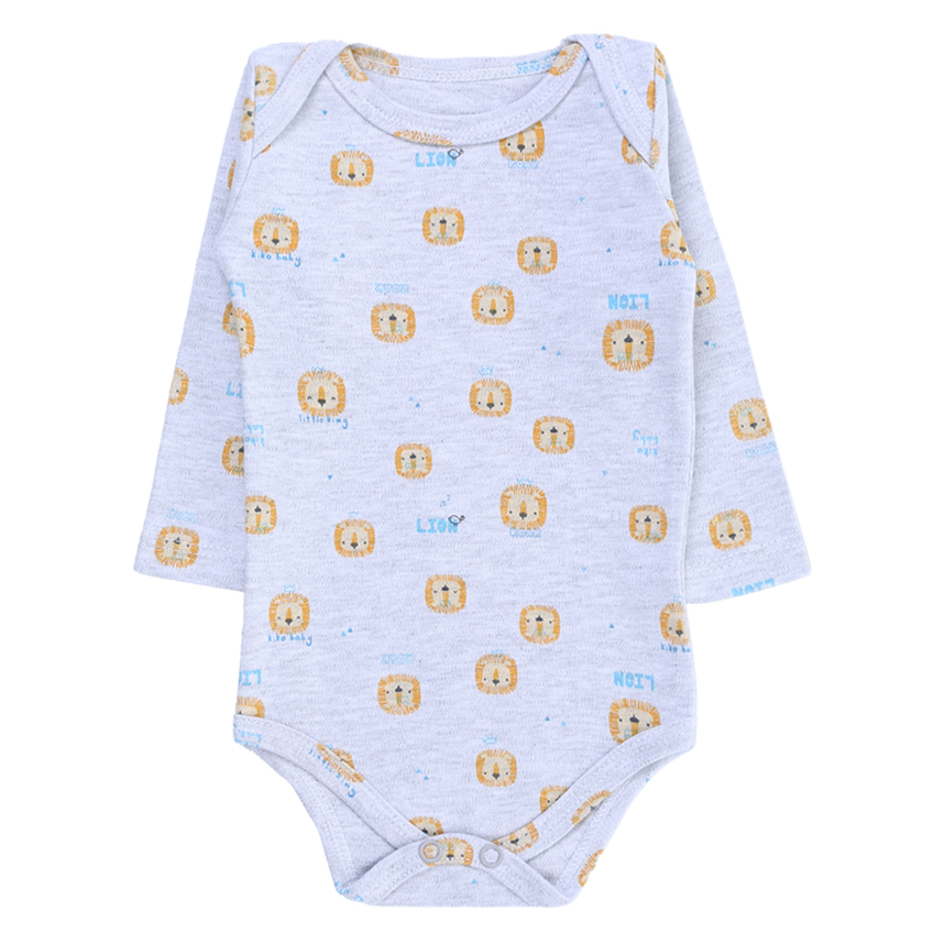 Kit Body Kiko Baby Manga Longa Estampa Leão 3 Peças Kit Body Kiko Baby Manga Longa Estampa Leão 3 Peças