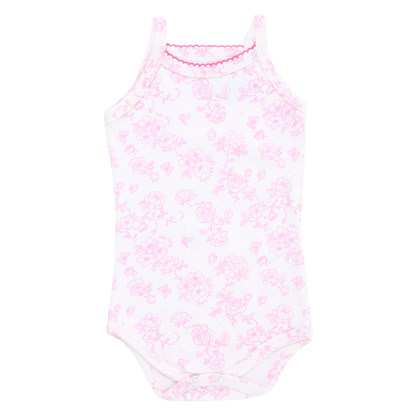 Body Kiko Baby Alças Finas Suedine Estampa Floral 3 Peças