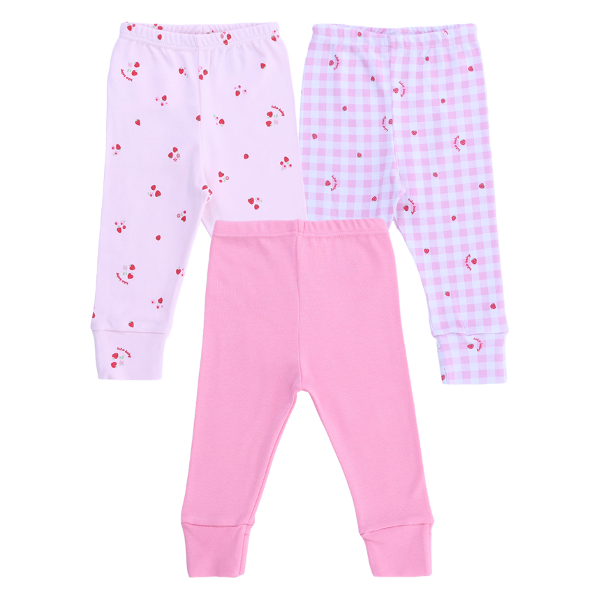 Kit Mijão Bebê Kiko Baby Bordado Morango 3 Peças