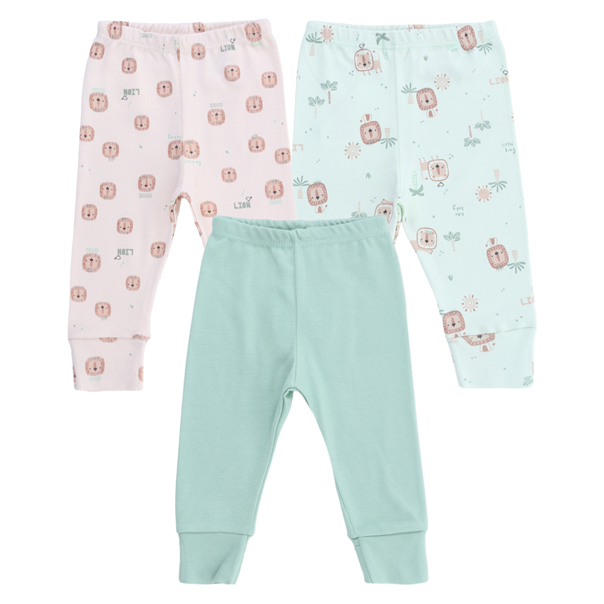 Kit Mijão Kiko Baby Suedine Bordado Leão 3 Peças