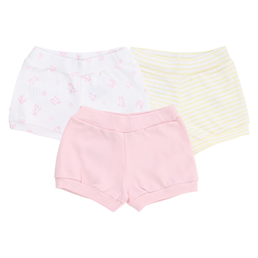 Kit Short Kiko Baby Em Suedine Bordado Unicórnio 3 Peças