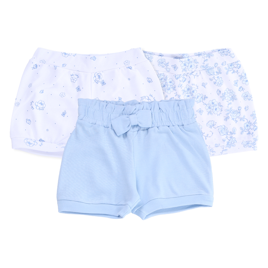 Kit Short Kiko Baby Suedine Estampa Floral 3 Peças
