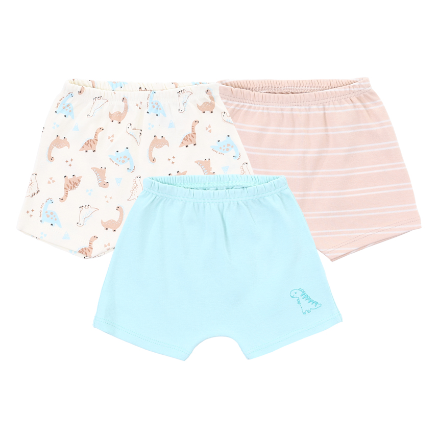 Kit Bermuda Kiko Baby Suedine Bordado Dinossauro 3 Peças Kit Bermuda Kiko Baby Suedine Bordado Dinossauro 3 Peças