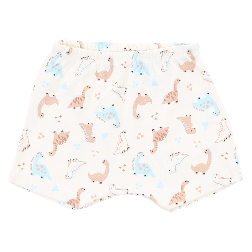 Kit Bermuda Kiko Baby Suedine Bordado Dinossauro 3 Peças Kit Bermuda Kiko Baby Suedine Bordado Dinossauro 3 Peças