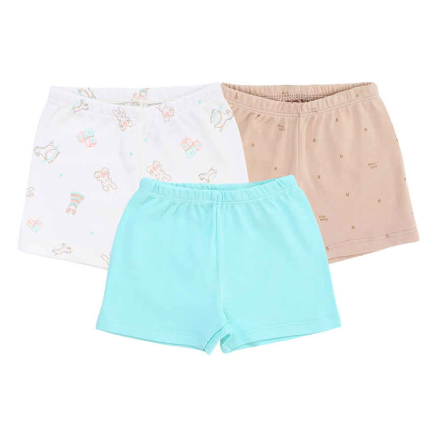Bermuda Kiko Baby Suedine Estampa Coelho 3 Peças